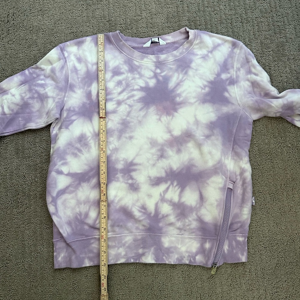 JoyLab Lavender tie-dye style Sweatshirt with side zipper - Picture 6 of 9